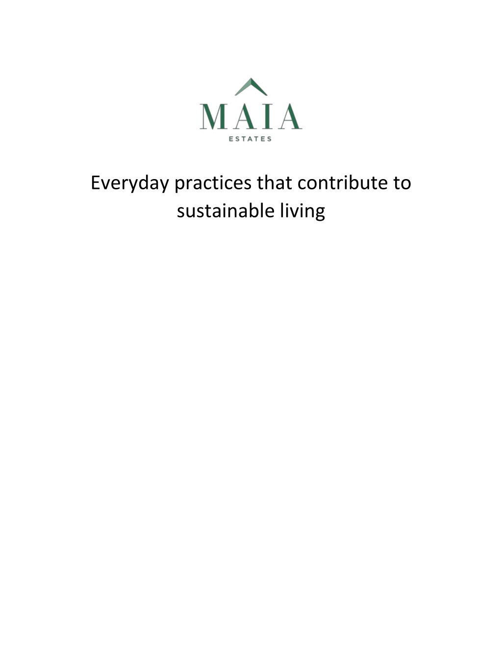 everyday practices that contribute to sustainable l.w