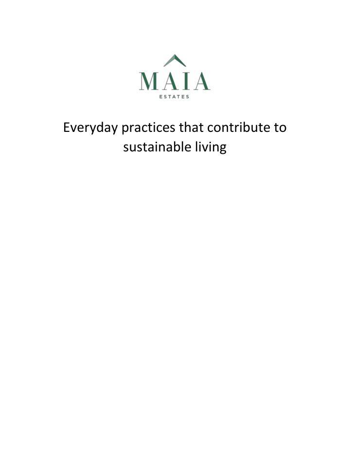 everyday practices that contribute to sustainable n.w