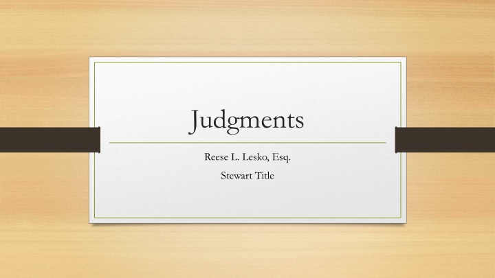 Judgment Liens in Maryland: Importance of Lien Priorities