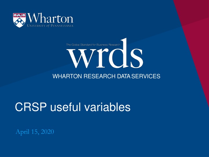CRSP Useful Variables for Financial Analysis