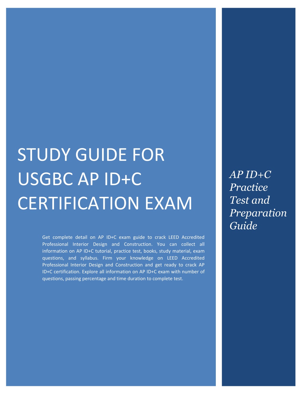 study guide for usgbc ap id c certification exam l.w