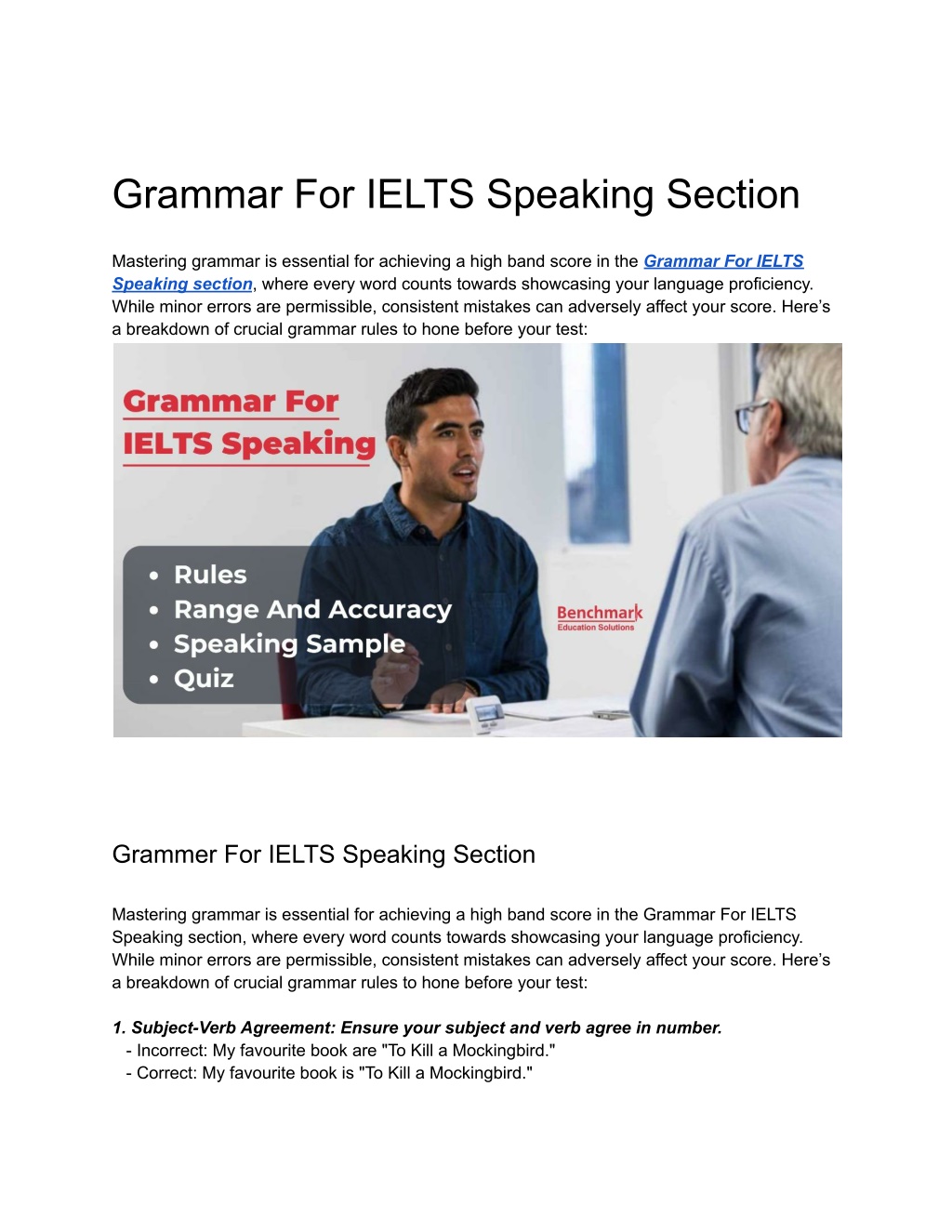 grammar for ielts speaking section l.w