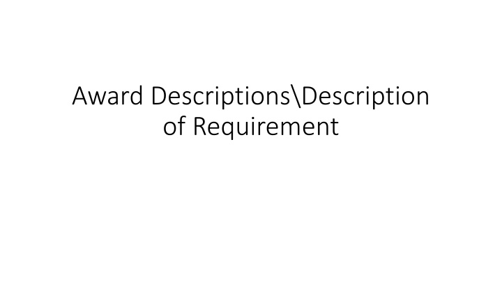 Guidelines for Writing Clear Award Descriptions in Federal Procurement Data System (FPDS)