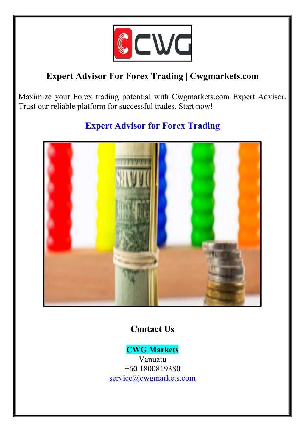 expert advisor for forex trading cwgmarkets com l.w