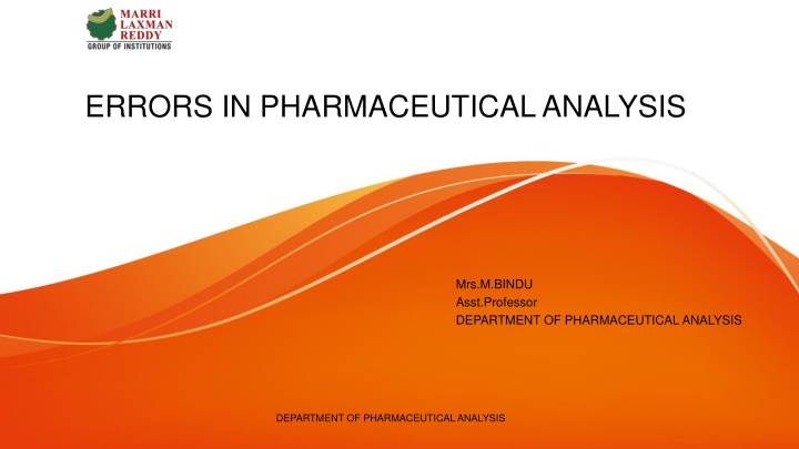 Errors in Pharmaceutical Analysis