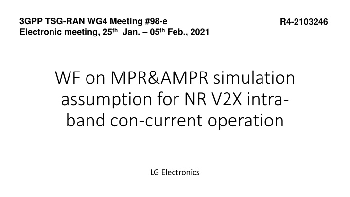 Overview of RF Architecture and Waveform Assumptions for NR V2X Intra-Band Operation
