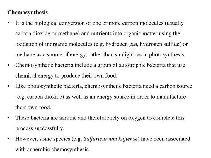 Chemosynthesis