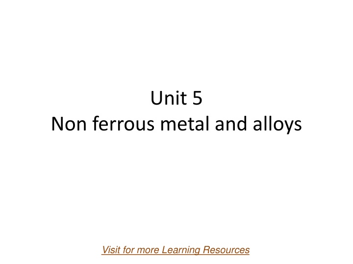 Properties and Applications of Copper Alloys