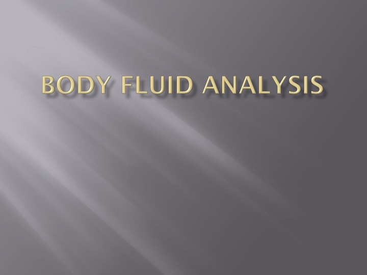 Cerebrospinal Fluid Analysis