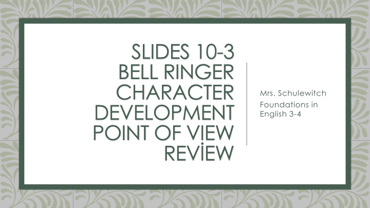 Character Development in Literature and Film