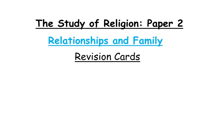 Views on Human Sexuality and Relationships in Different Faiths