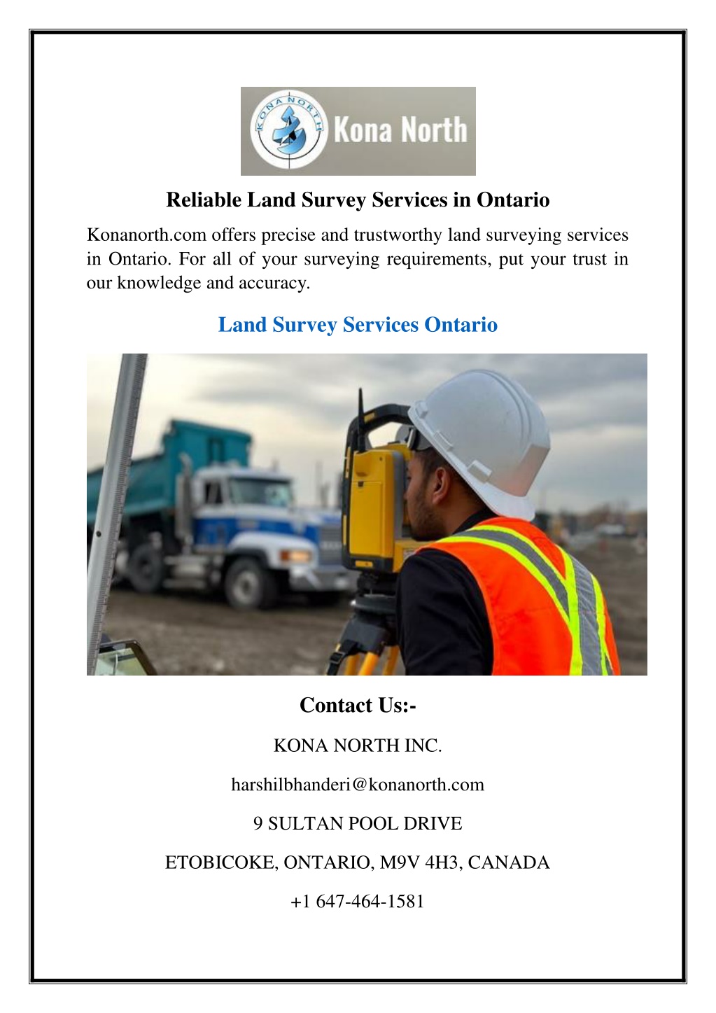 reliable land survey services in ontario l.w