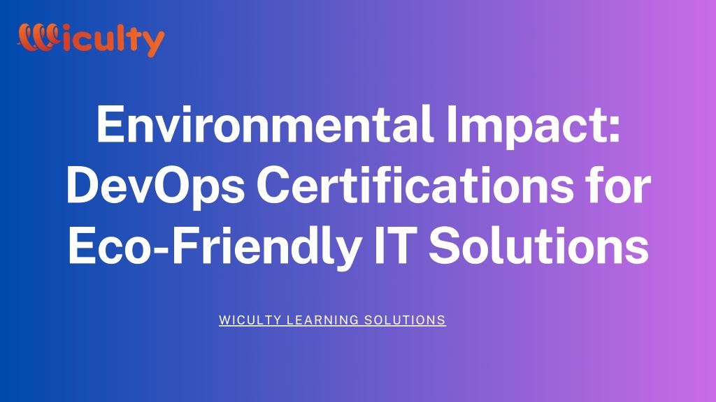 environmental impact devops certifications l.w