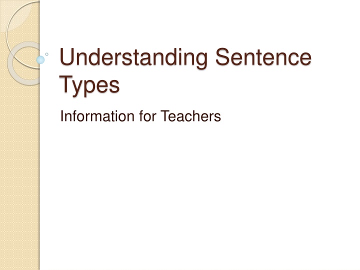 Understanding Sentence Types