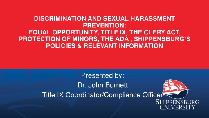 Discrimination and Sexual Harassment Prevention at Shippensburg University