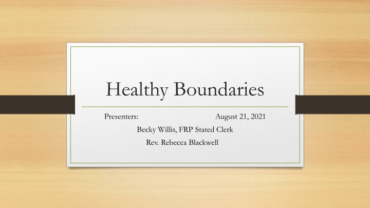 Establishing Healthy Boundaries in Pastoral Ministry