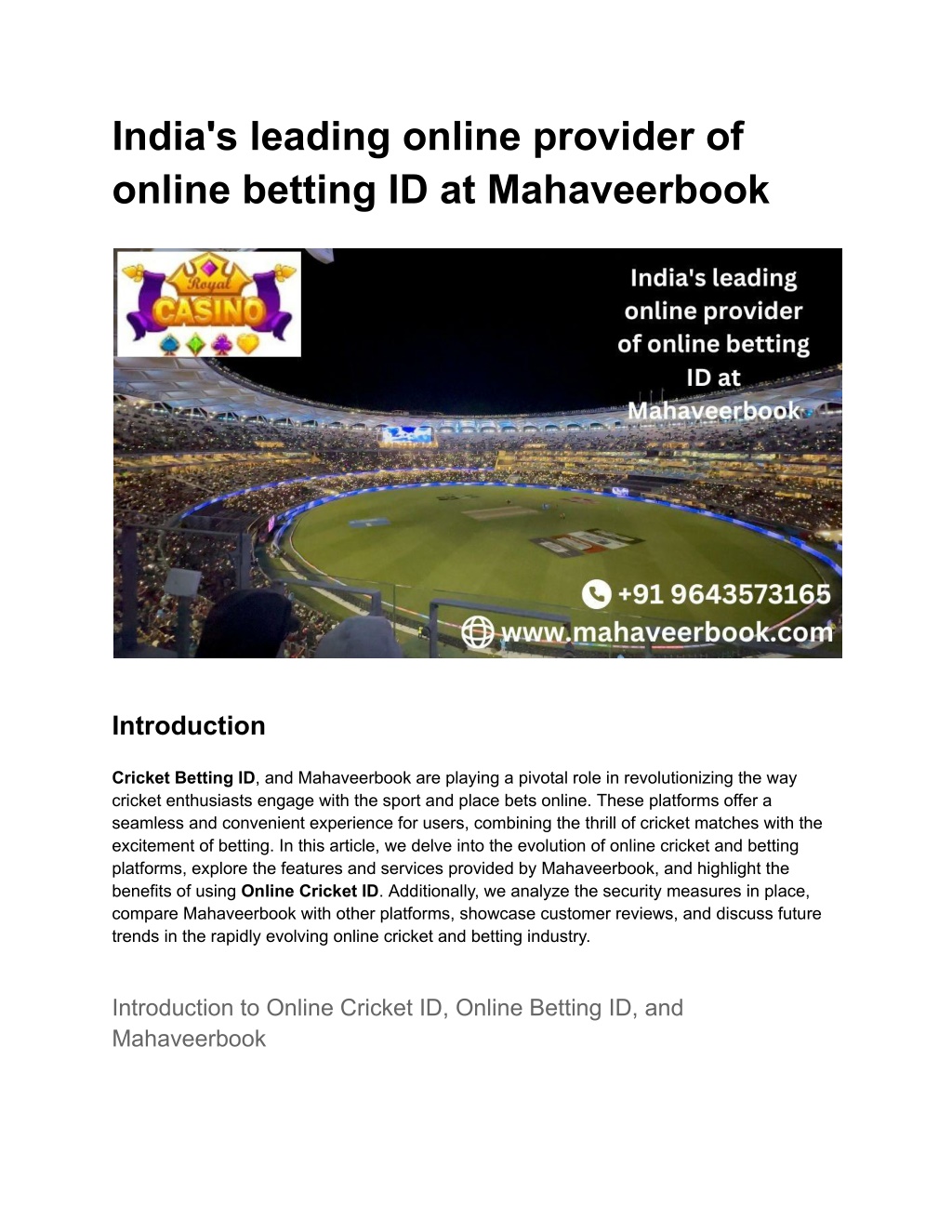 india s leading online provider of online betting l.w