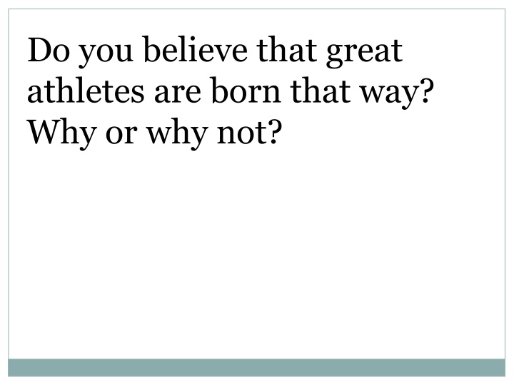 Evolution of Modern Olympic Games and the Debate on Natural Athletic Ability