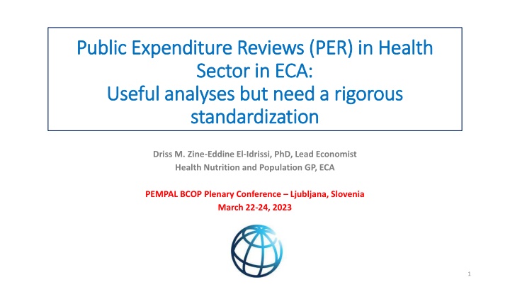 Public Expenditure Reviews (PER) in Health Sector in ECA: An Overview