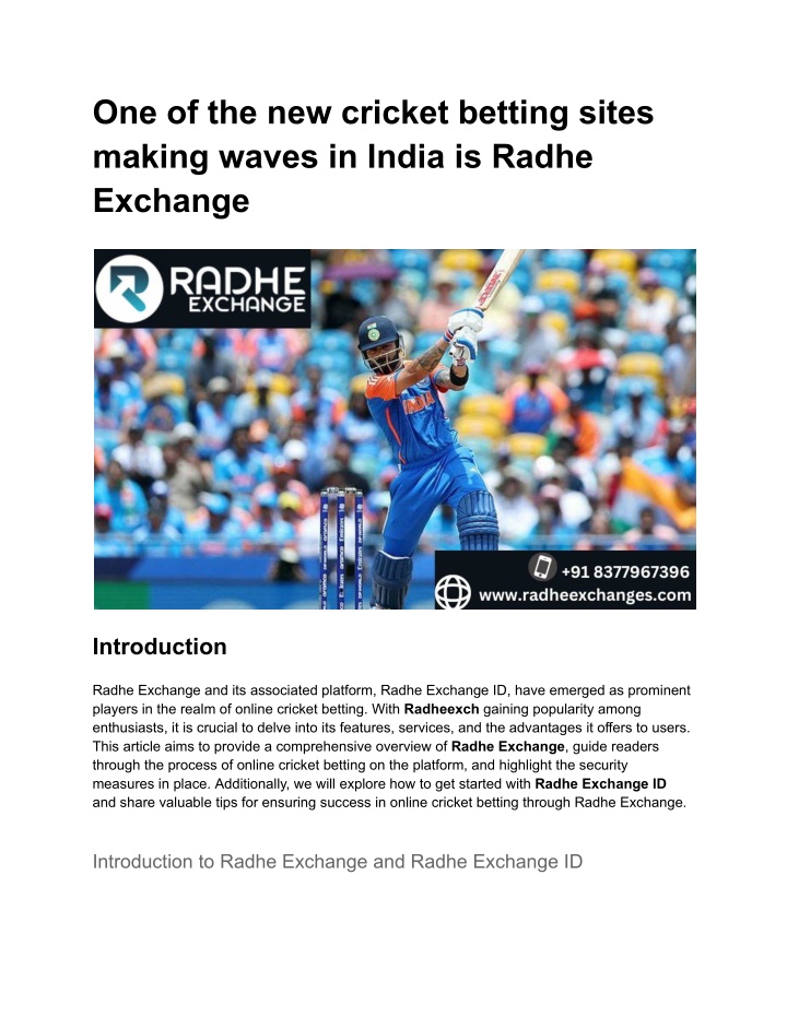 one of the new cricket betting sites making waves n.w