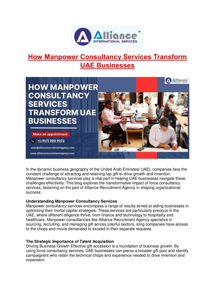 how manpower consultancy services transform n.w