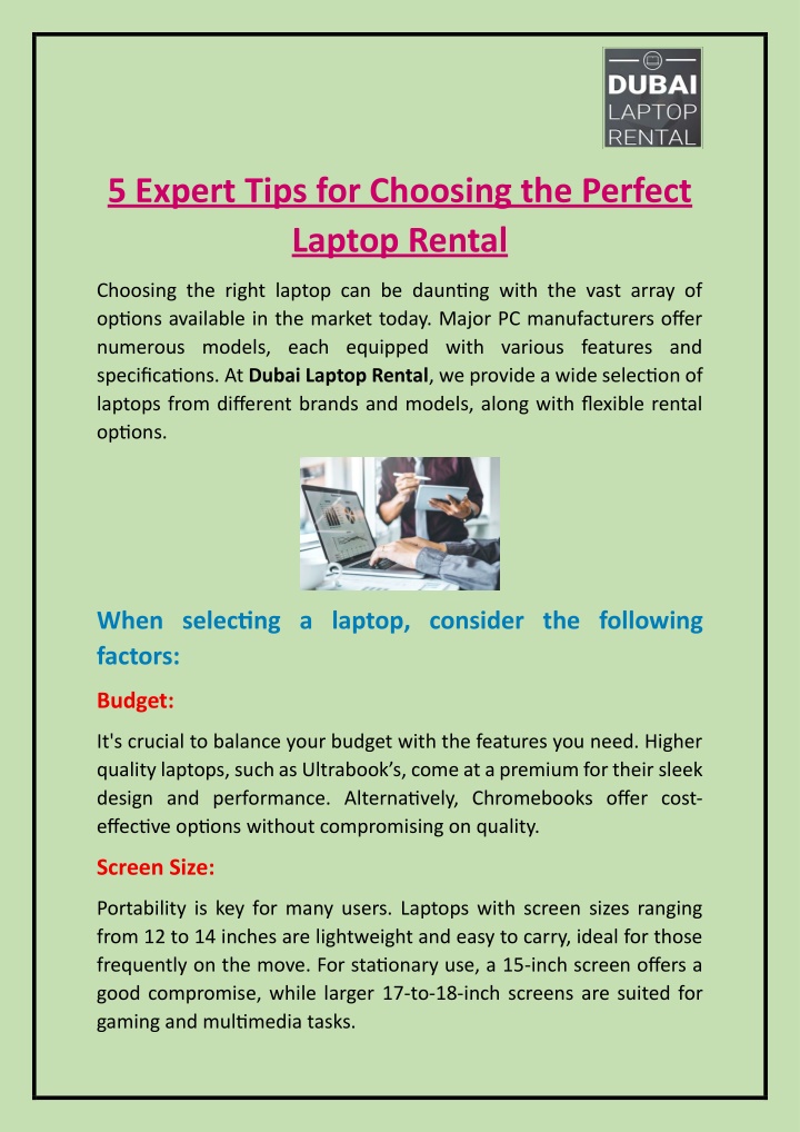 5 expert tips for choosing the perfect laptop n.w