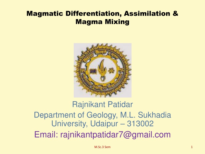 Magmatic Differentiation and Magma Mixing