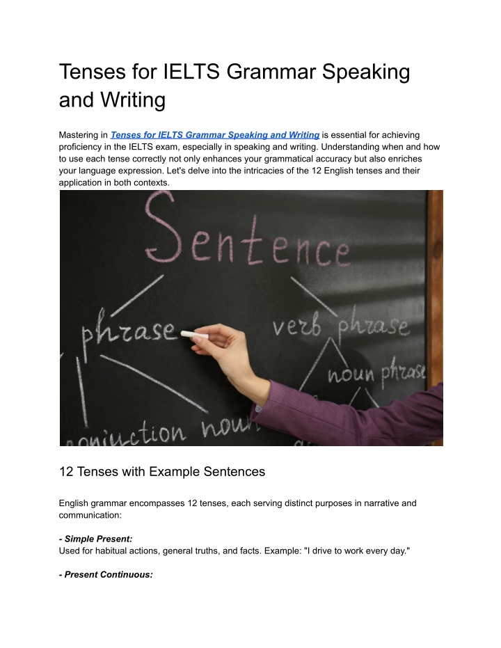 tenses for ielts grammar speaking and writing n.w