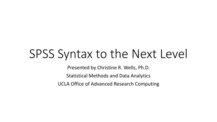 Mastering SPSS Syntax for Advanced Data Analysis
