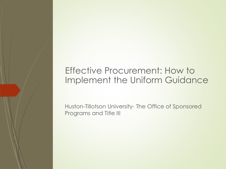 Implementing Effective Procurement Strategies at Huston-Tillotson University