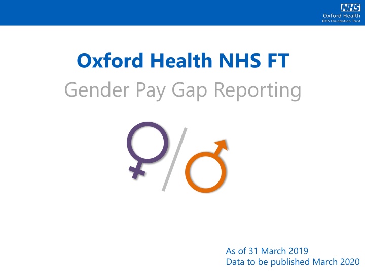 Analysis of Gender Pay Gap Reporting at Oxford Health NHS FT as of March 2019