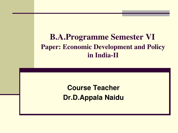 Economic Development and Foreign Trade Policies in India