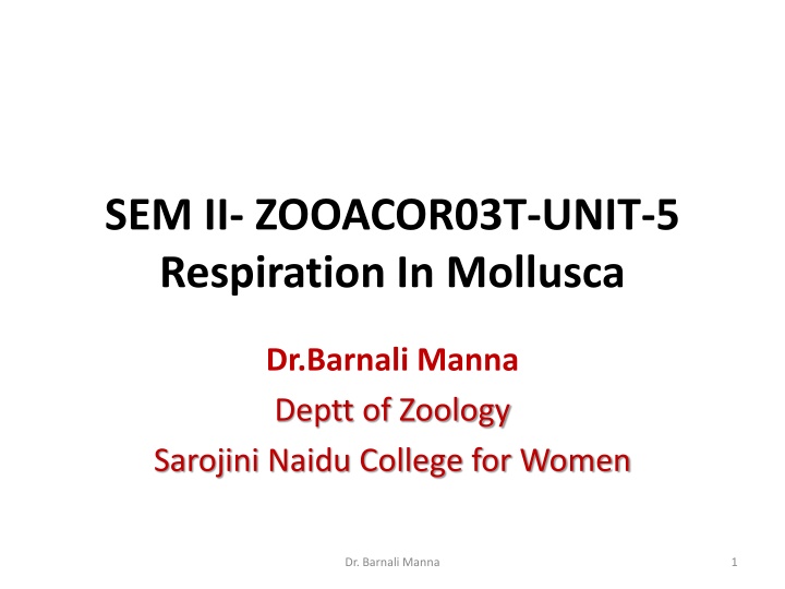 Respiration in Mollusca: Adaptations to Different Habitats