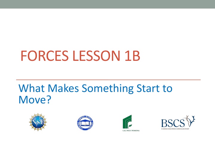 Forces: What Makes Things Move?