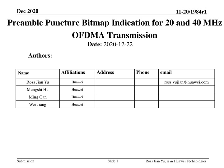 Bitmap Indication for OFDMA Transmission