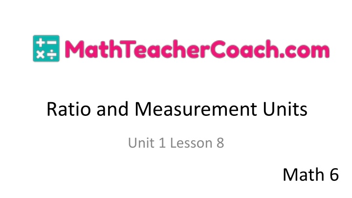 Converting Measurements using Ratio in Math Education
