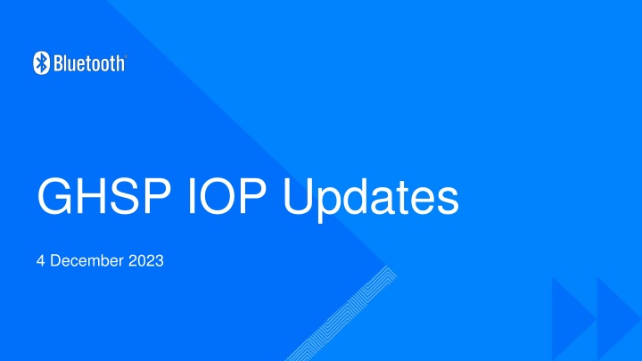GHSP IOP & ESLP Progress Updates - December 2023