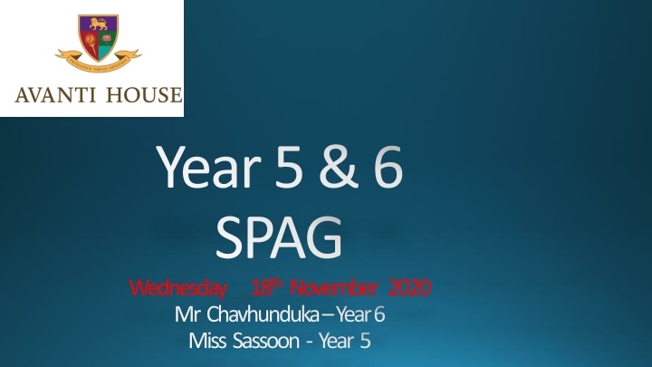 Year 5 & 6 SPAG Curriculum Overview