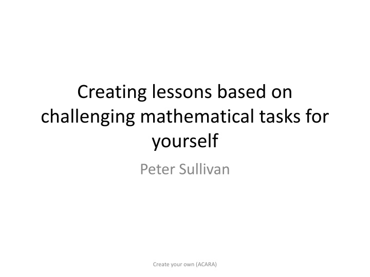 Strategies for Creating Challenging Math Lessons