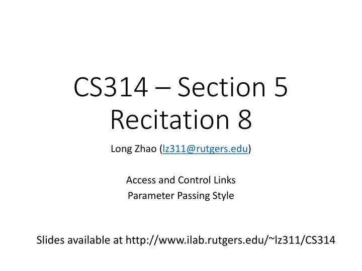Scope and Control Links in C Programming