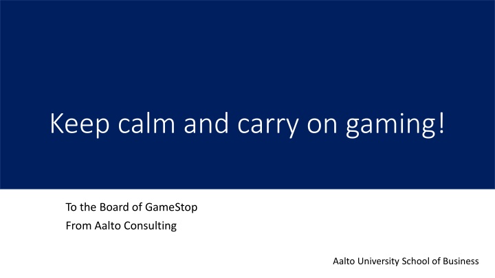 GameStop Strategic Analysis and Recommendations