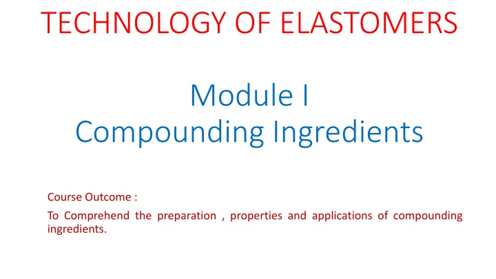 Rubber Compounding Ingredients and Applications
