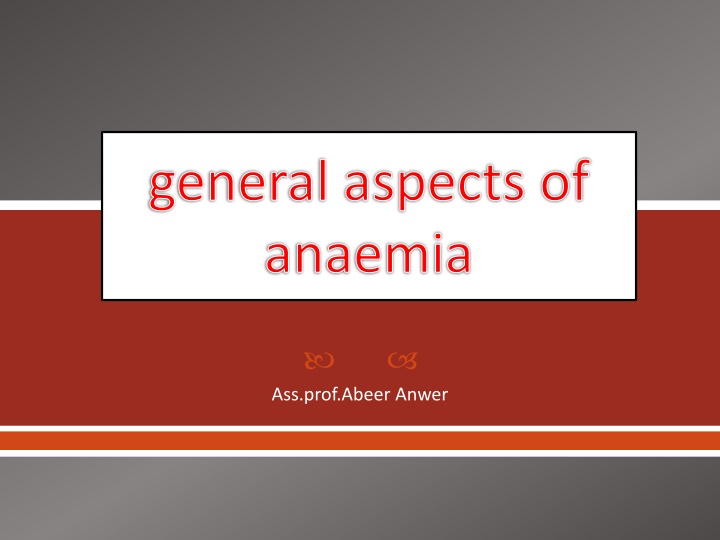 Clinical Features of Anemia