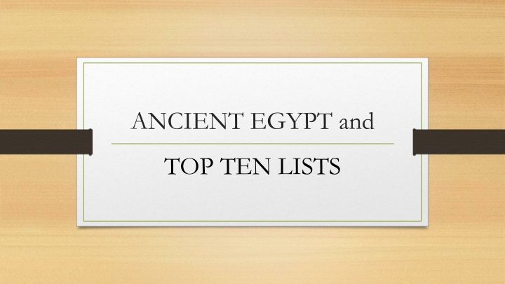 Ancient Egypt: Pharaohs and Great Pyramids