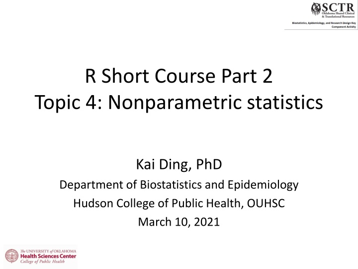Nonparametric Statistics in R Short Course