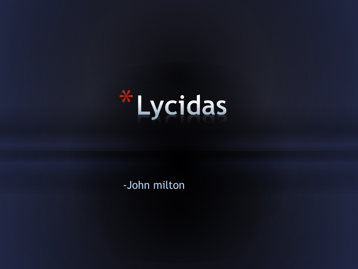 Overview of John Milton's Elegy 