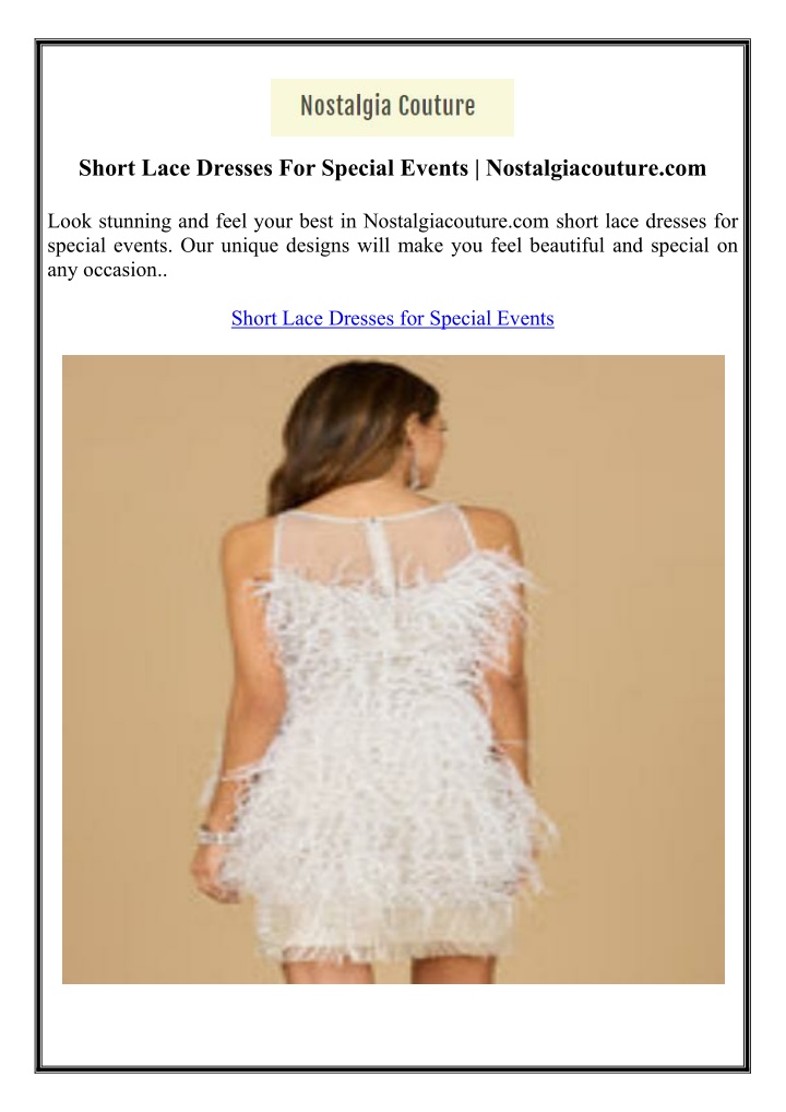 short lace dresses for special events n.w