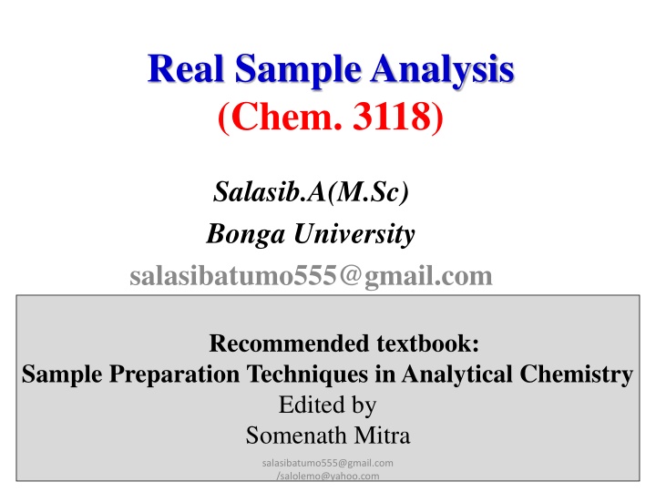 Systematic Analysis of Real Samples in Analytical Chemistry