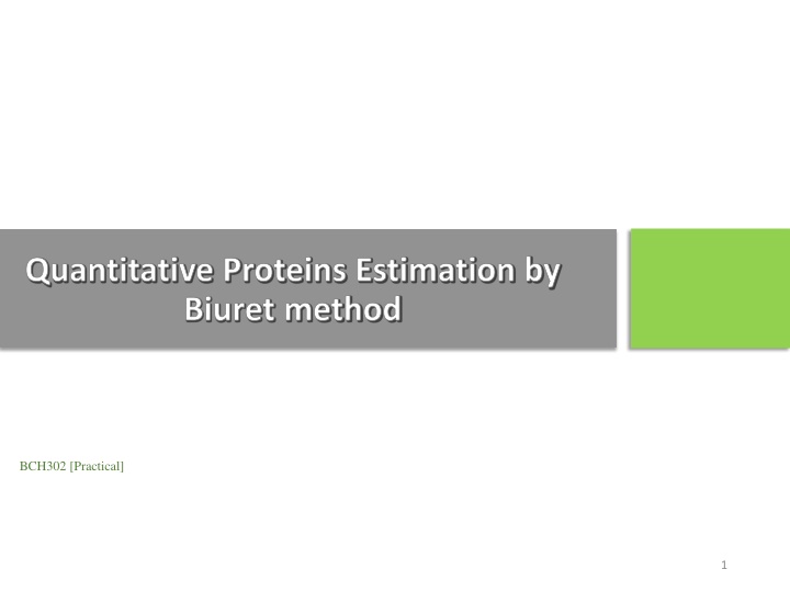 Protein Estimation by Biuret Method in Biochemistry Practical
