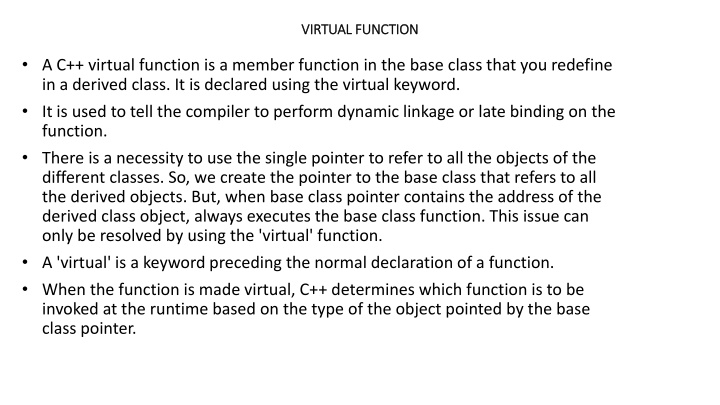 Virtual Functions in C++